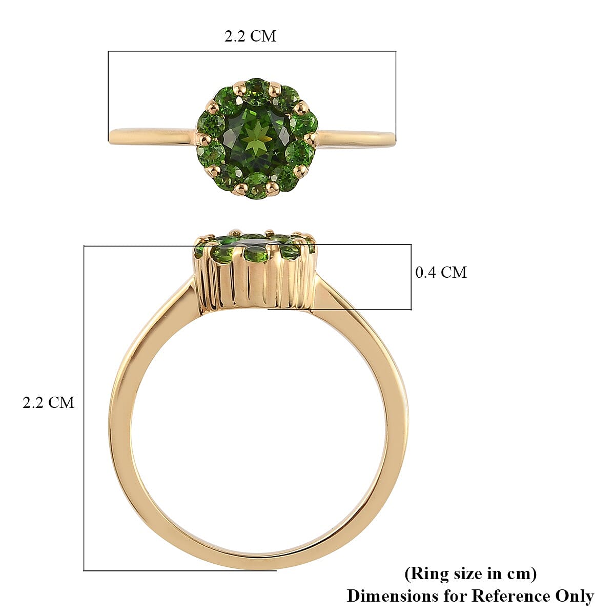 Chrome Diopside Ring in 14K Gold Overlay Sterling Silver