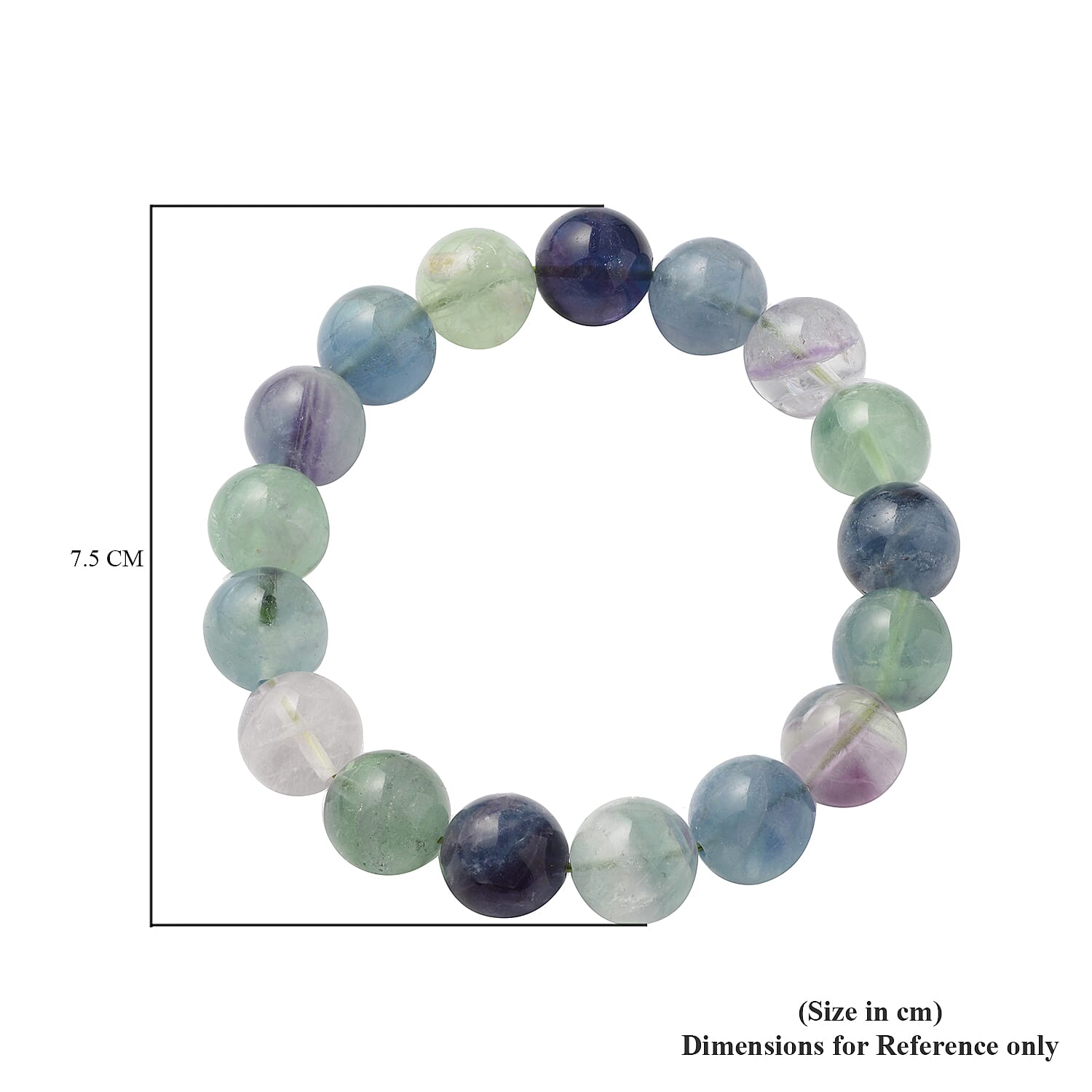 Multi Fluorite Stretchable Beads Bracelet (Size 6.5 - 7) 244.0 Ct.