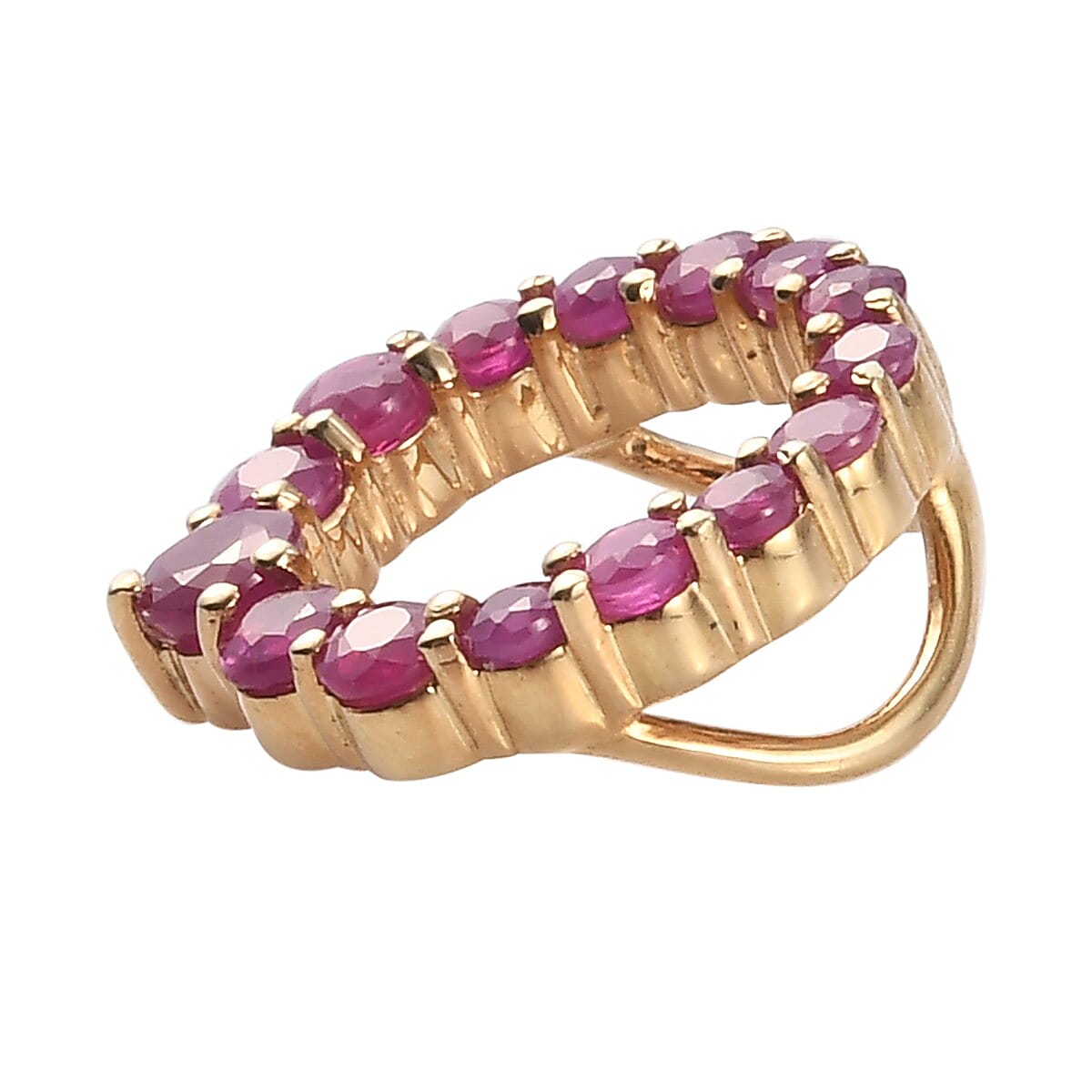 Ruby Circle Pendant in 14K Gold Overlay Sterling Silver 1.14 Ct.