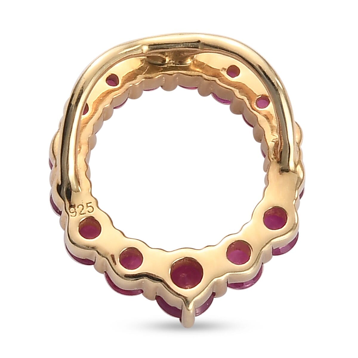 Ruby Circle Pendant in 14K Gold Overlay Sterling Silver 1.14 Ct.