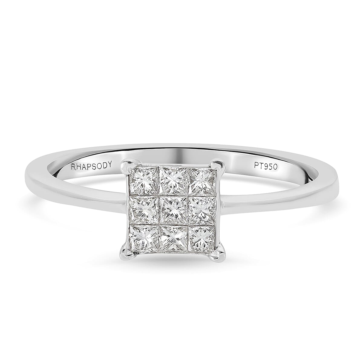 RHAPSODY 950 Platinum IGI Certified Diamond (VS-E-F) Diamond Ring 0.50 Ct.