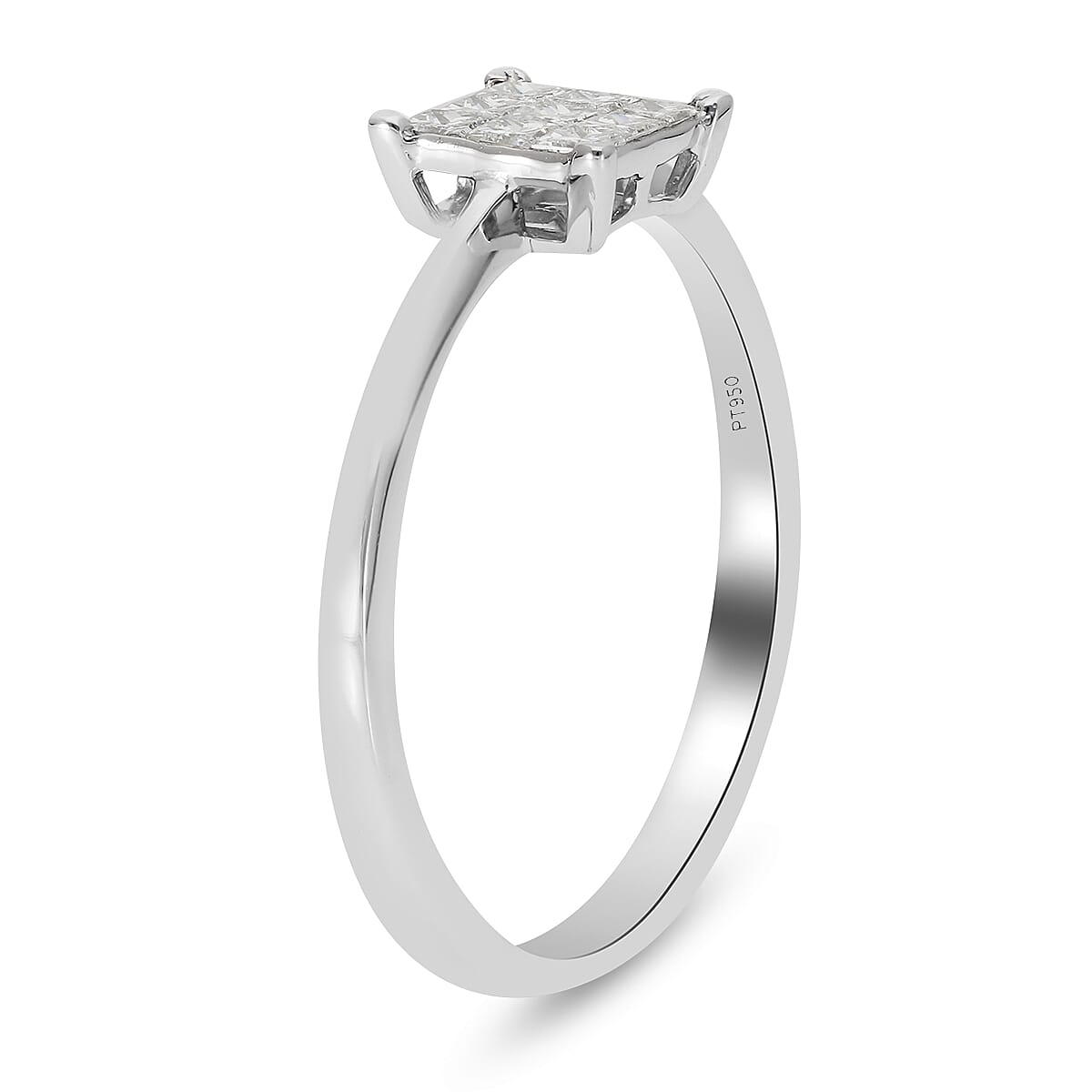 RHAPSODY 950 Platinum IGI Certified Diamond (VS-E-F) Diamond Ring 0.50 Ct.