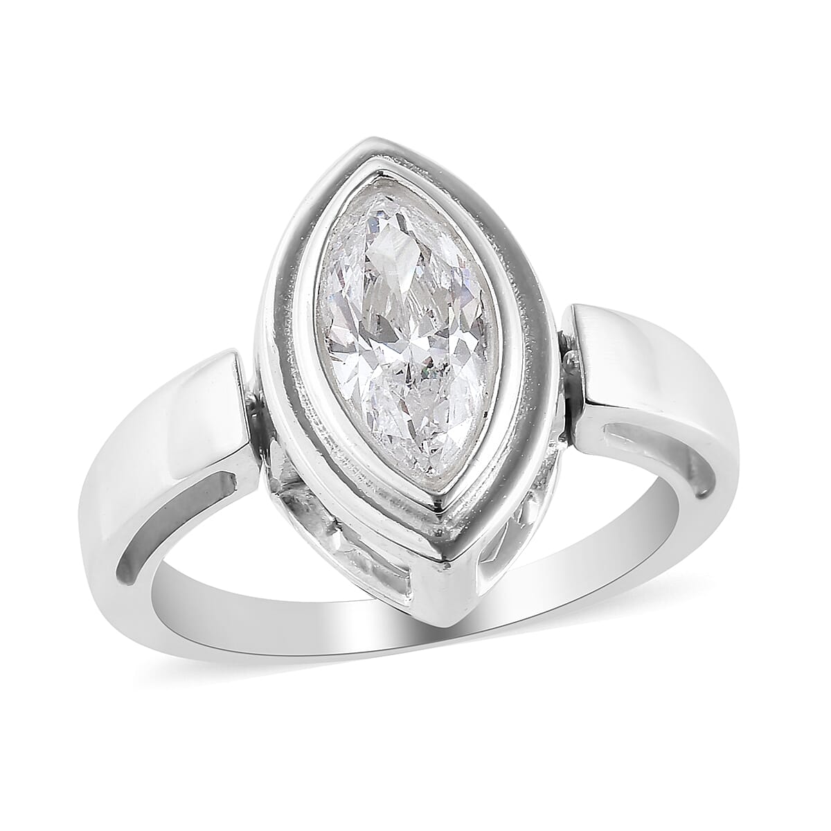Lustro Stella 2 in 1 Sterling Silver Ring & Pendant Made with Finest CZ 1.65 Ct.