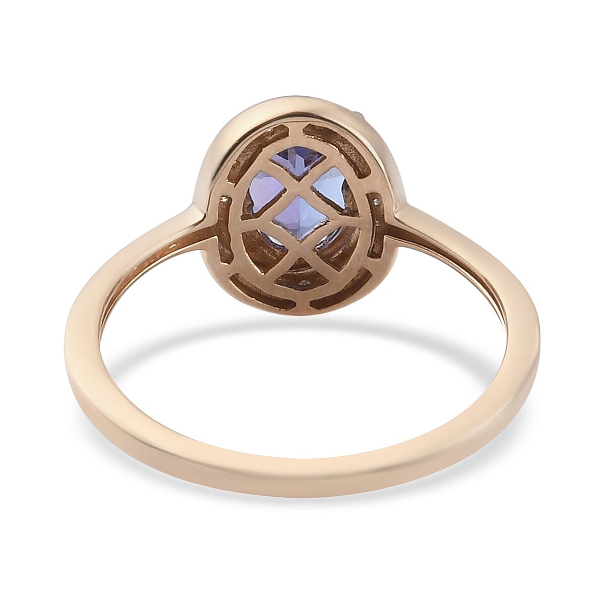 9K Yellow Gold AA Tanzanite and Diamond Ring 1.16 Ct.