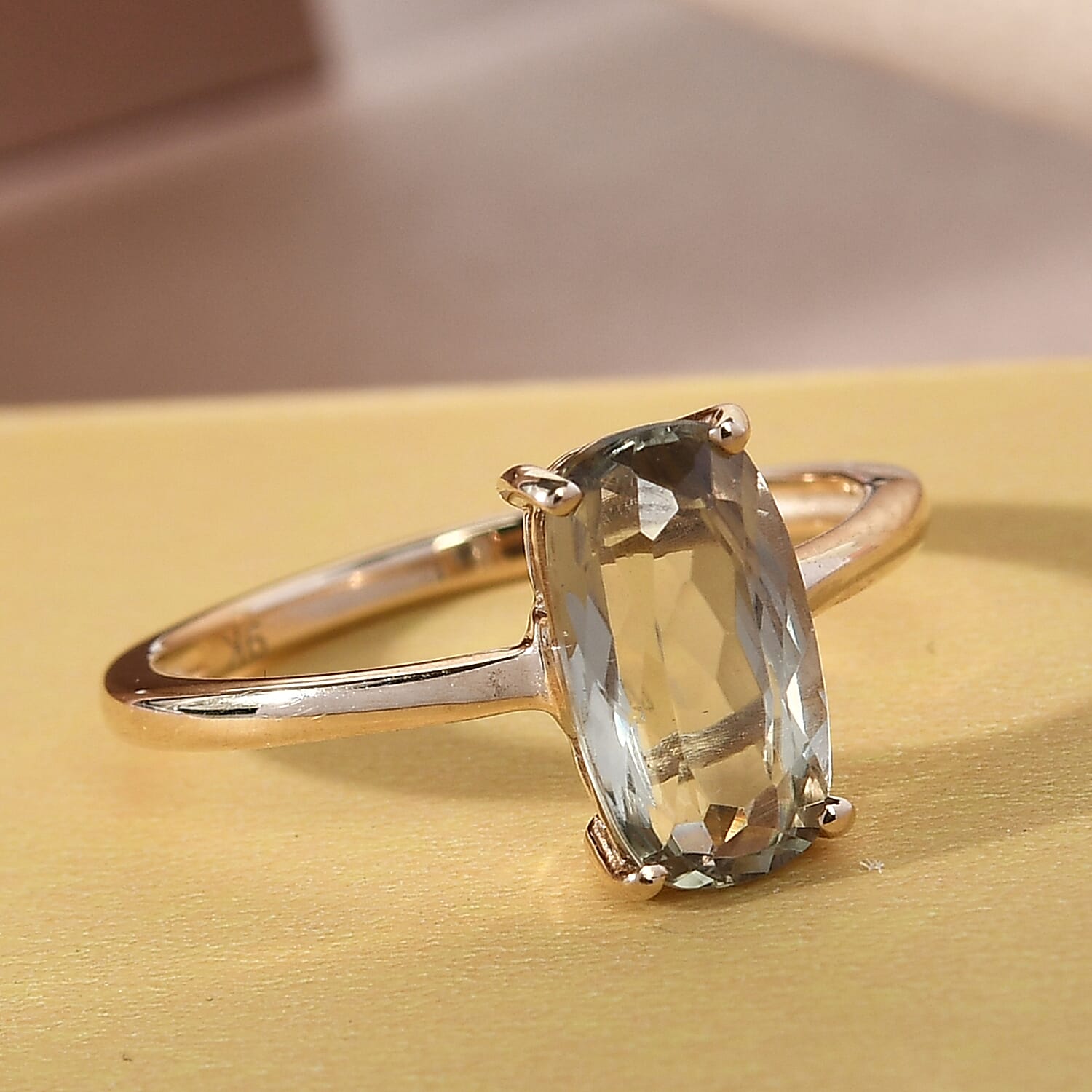 9K Yellow Gold Diaspore Solitaire Ring 2.45 Ct.