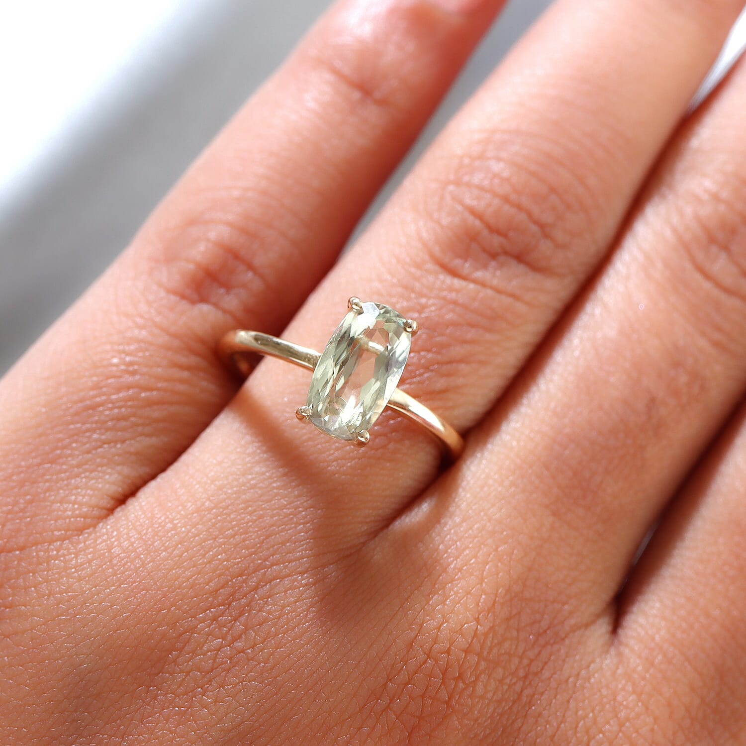 9K Yellow Gold Diaspore Solitaire Ring 2.45 Ct.