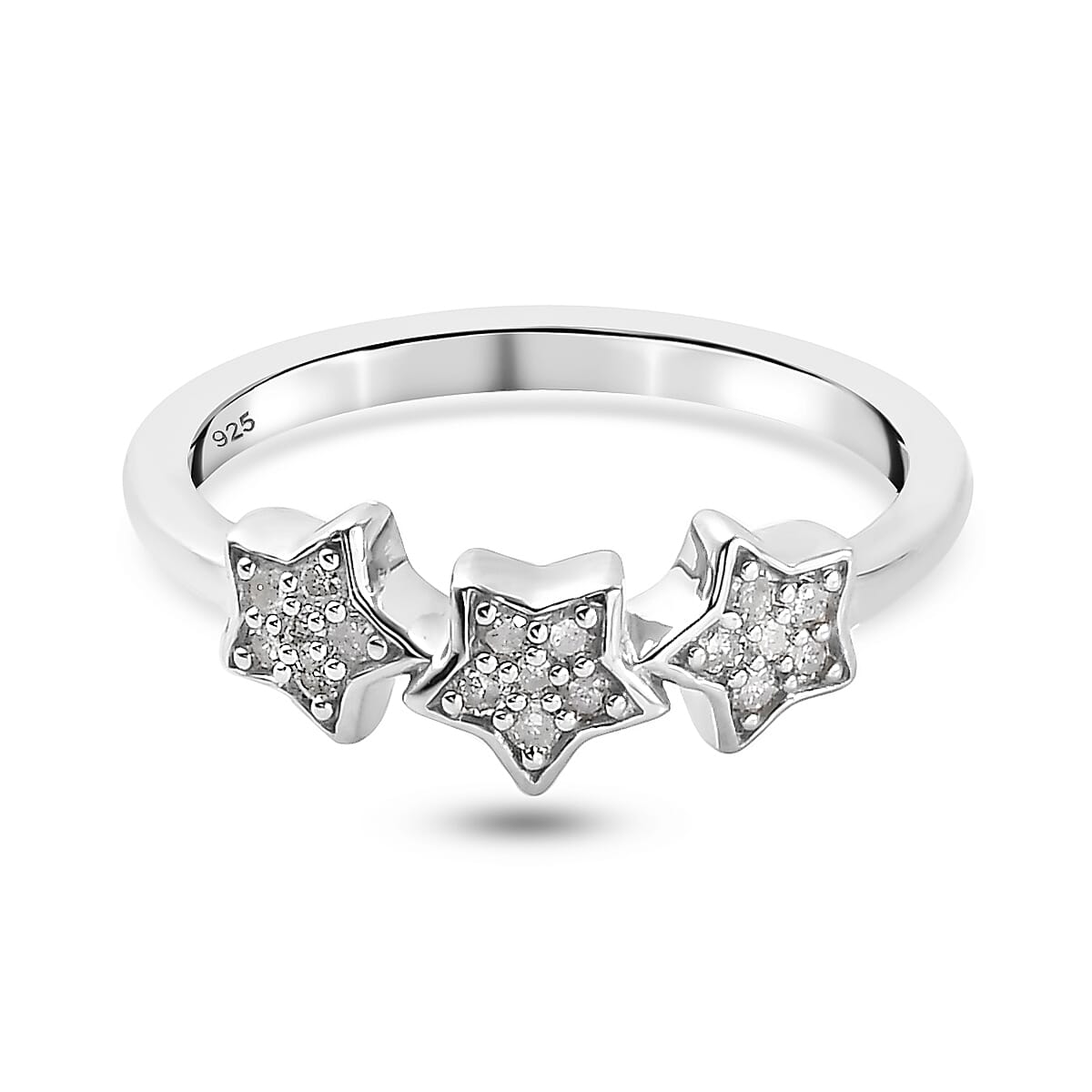 GP Celestial Dream Collection - Diamond Ring in Platinum Overlay Sterling Silver
