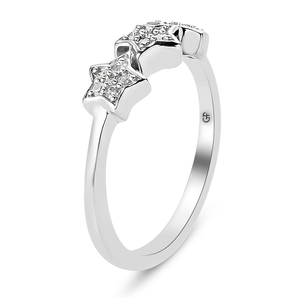 GP Celestial Dream Collection - Diamond Ring in Platinum Overlay Sterling Silver