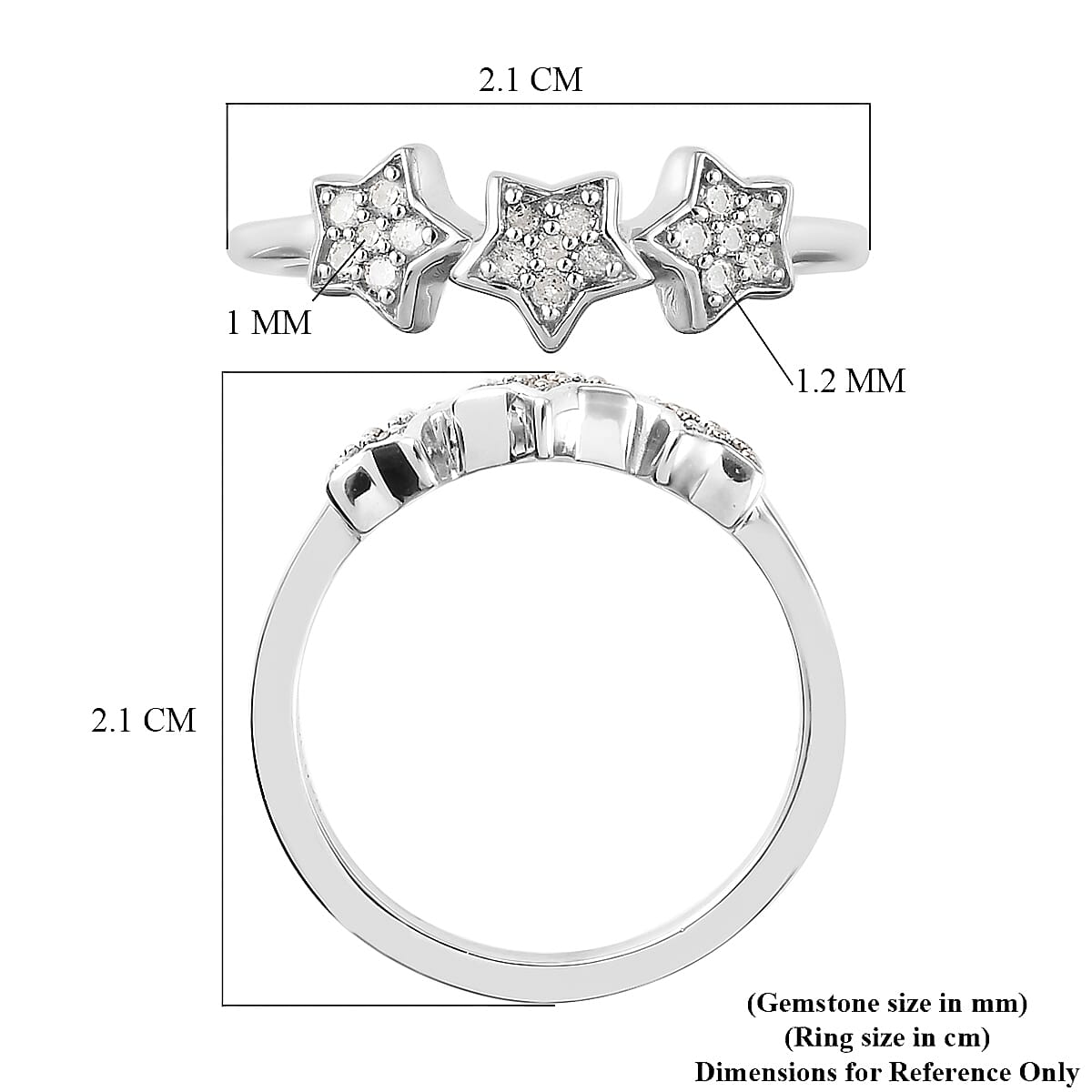 GP Celestial Dream Collection - Diamond Ring in Platinum Overlay Sterling Silver