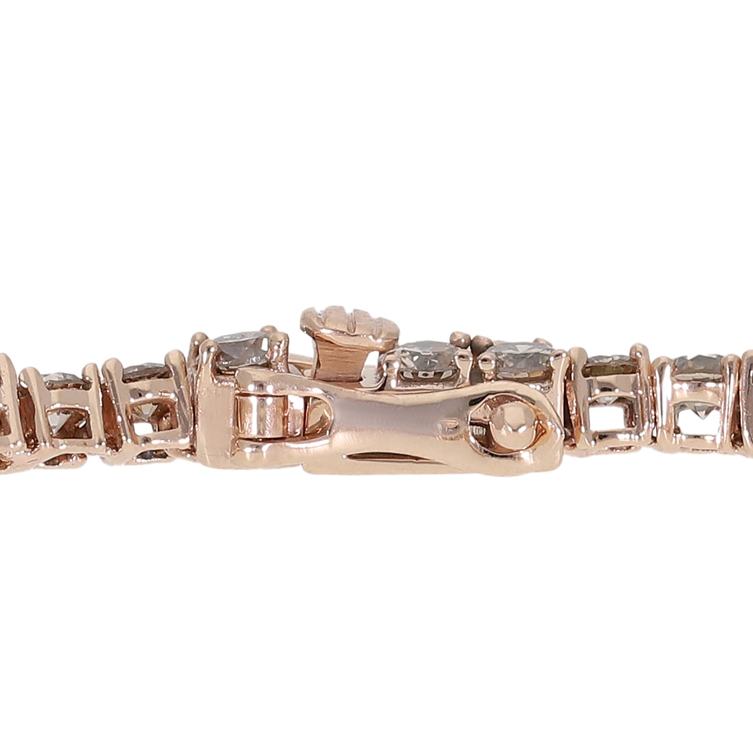 9K Rose Gold SGL Certified Natural Champagne Diamond Tennis Bracelet (Size - 7.5) 5.00 Ct, Gold Wt 6.80 Gms