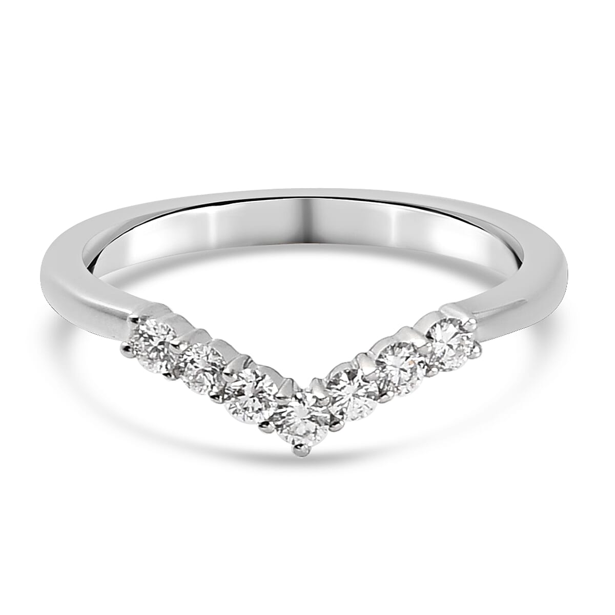 RHAPSODY 950 Platinum IGI Certified Diamond (VS-E-F) Wishbone Ring 0.25 Ct.