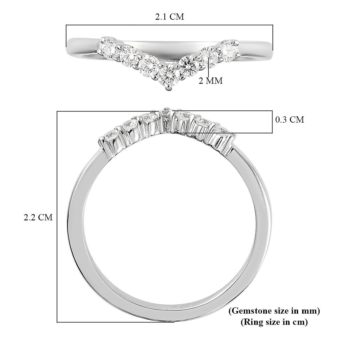 RHAPSODY 950 Platinum IGI Certified Diamond (VS-E-F) Wishbone Ring 0.25 Ct.
