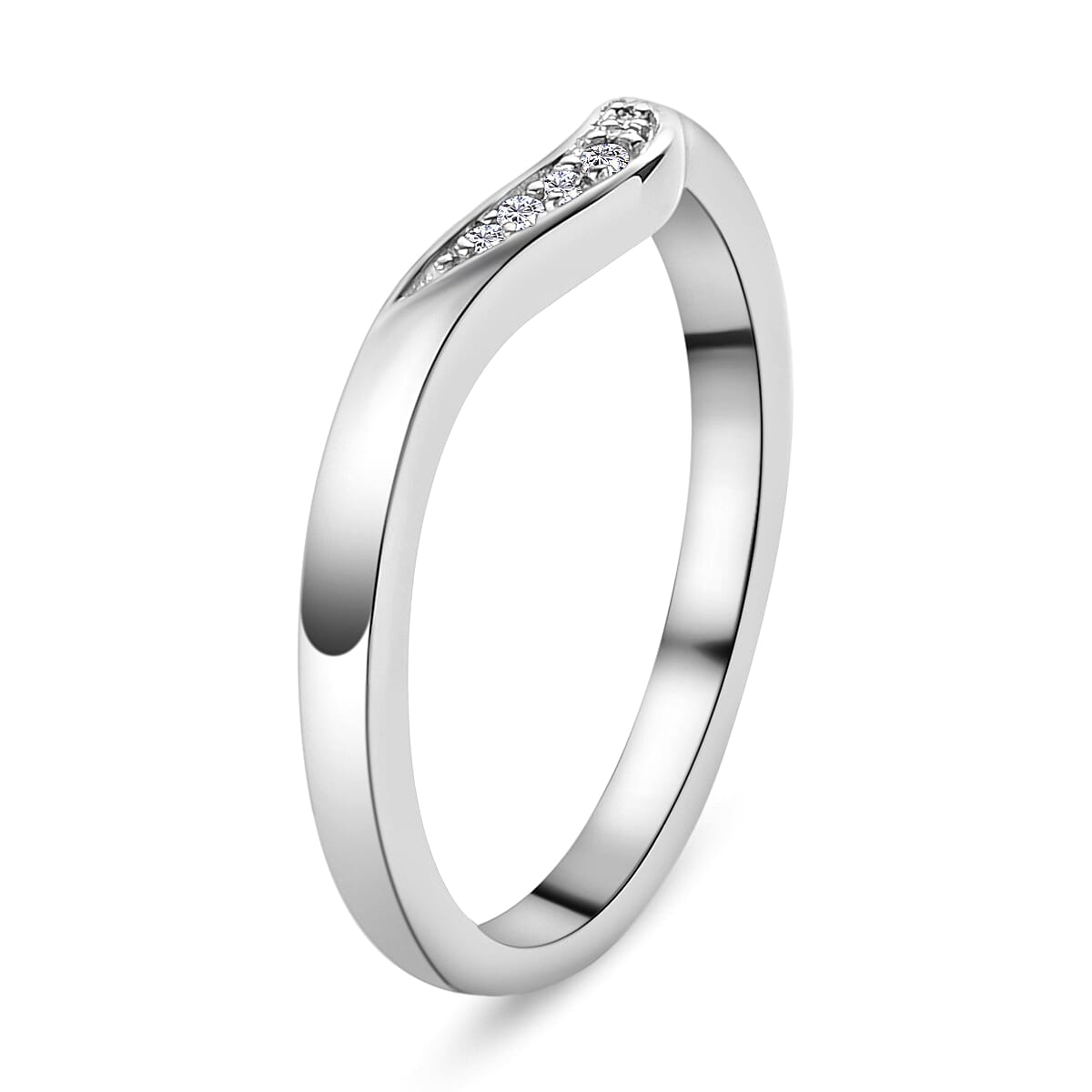 RHAPSODY 950 Platinum IGI Certified Diamond (E-F-VS) Ring 0.05 Ct