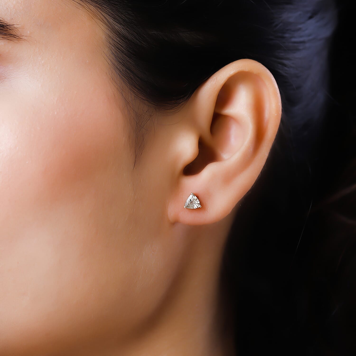 9K Yellow Gold Turkizite Solitaire Stud Earrings 1.00 Ct.