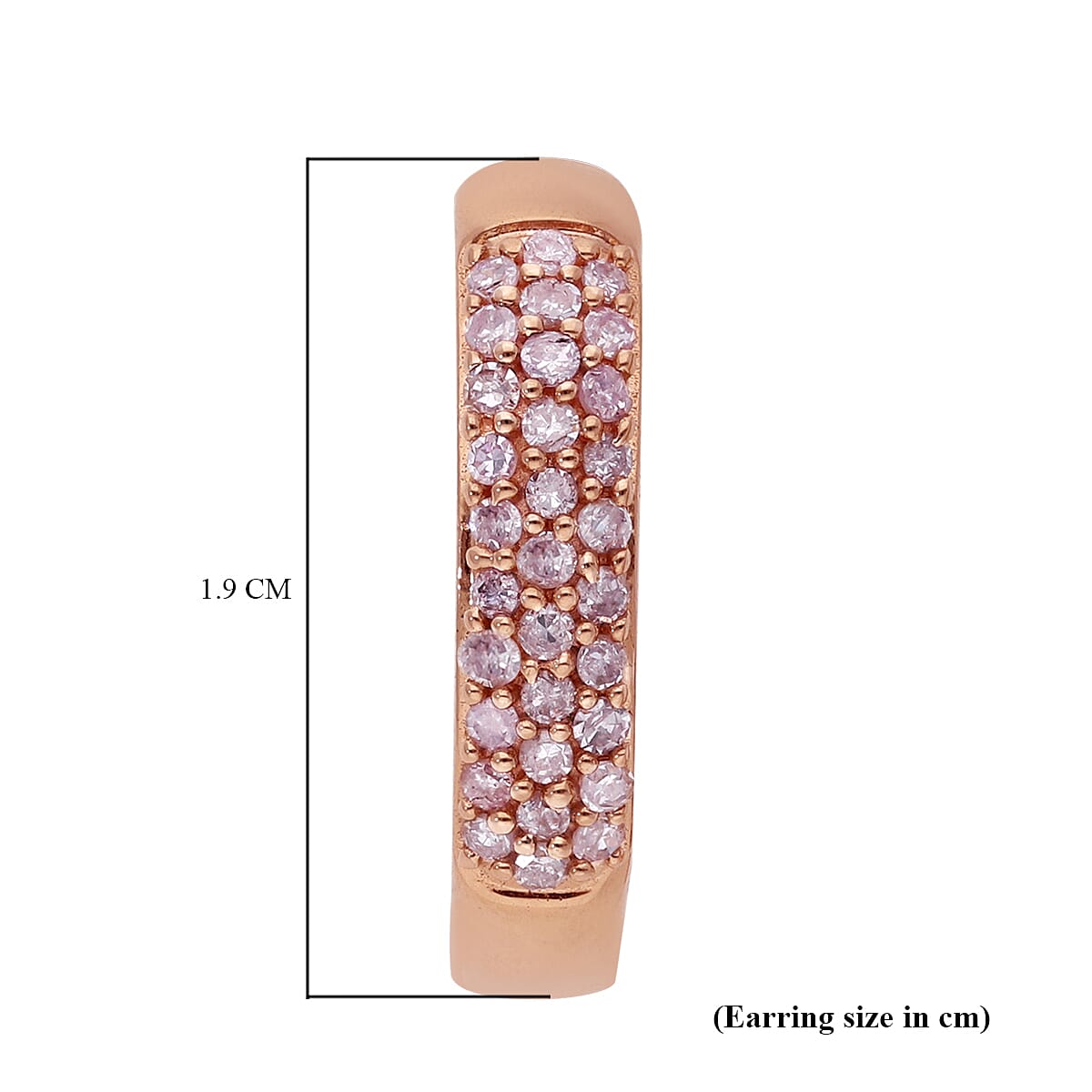 9K Rose Gold Pink Diamond Earrings with Clasp 0.50 Ct.
