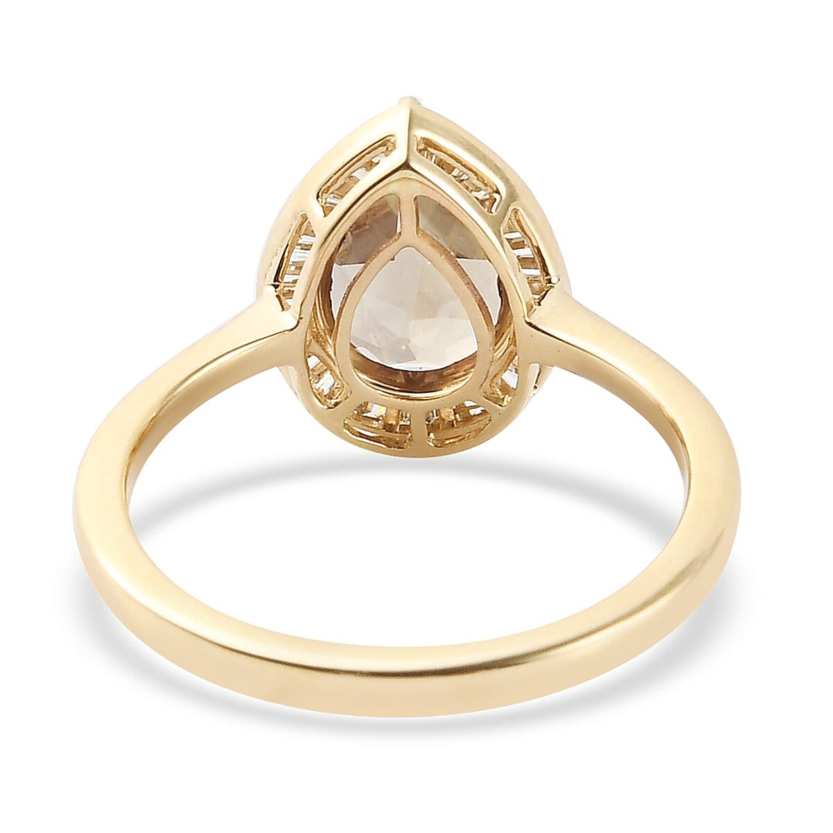ILIANA 18K Yellow Gold Natural AAAA Turkizite (Pear) and Diamond Ring 2.17 Ct.