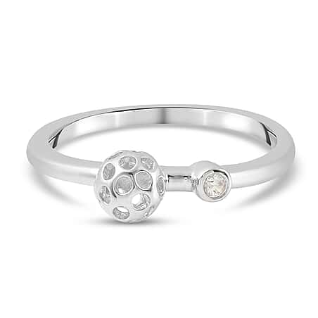 RACHEL GALLEY Natural Cambodian Zircon Ring in Rhodium Overlay Sterling Silver