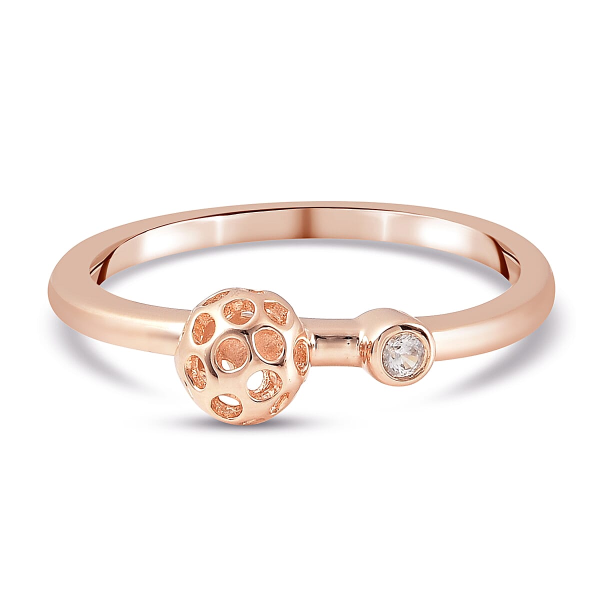 RACHEL GALLEY Natural Cambodian Zircon Ring in Rose Gold Overlay Sterling Silver