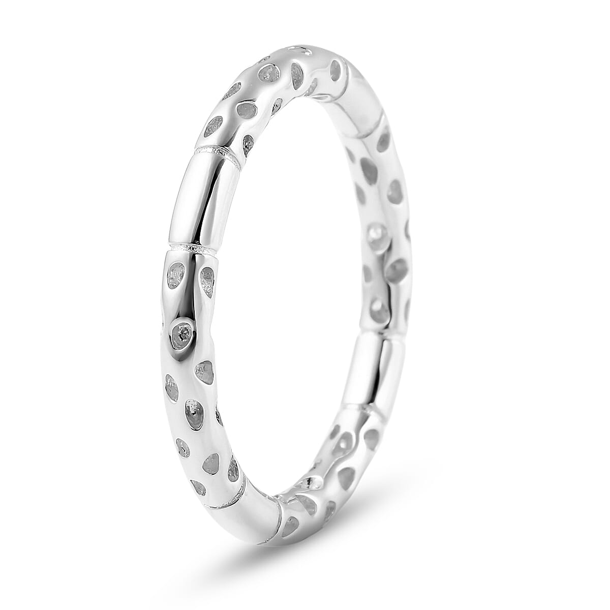 RACHEL GALLEY Rhodium Overlay Sterling Silver Lattice Band Ring