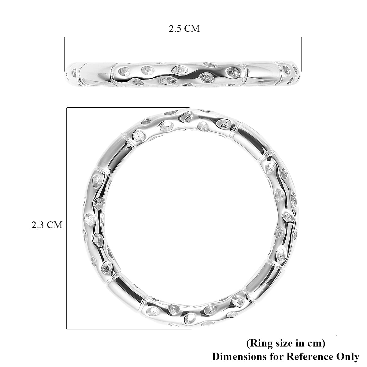 RACHEL GALLEY Rhodium Overlay Sterling Silver Lattice Band Ring