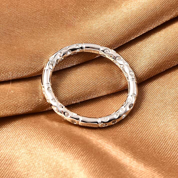 RACHEL GALLEY Rhodium Overlay Sterling Silver Lattice Band Ring