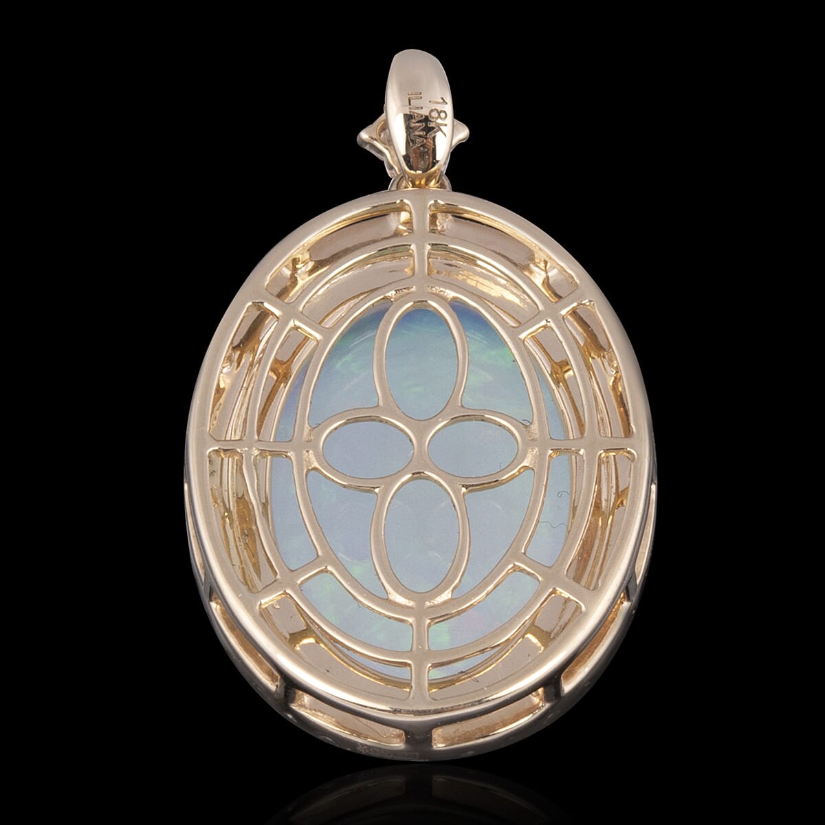 ILIANA 18K Yellow Gold AAA Ethiopian Welo Opal and Diamond (G-H/S-I) Pendant 9.05 Ct.