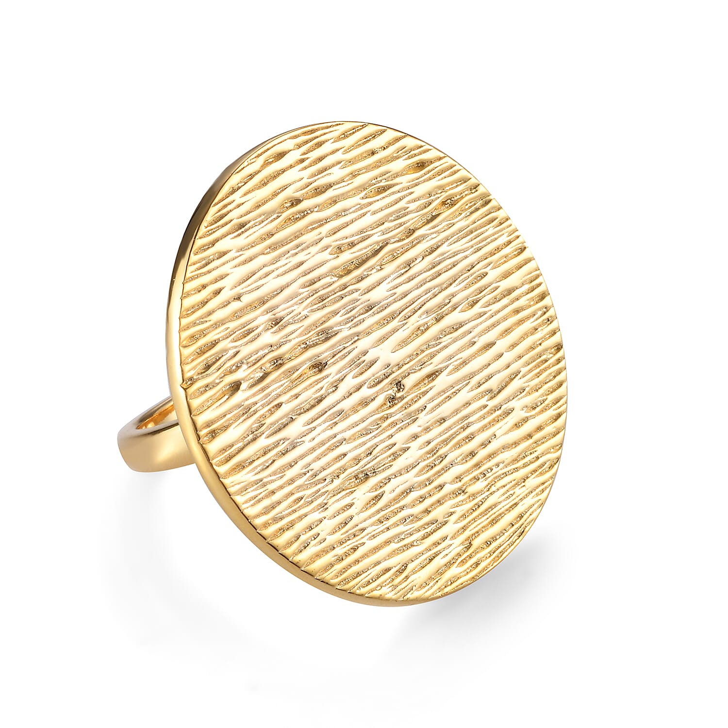RACHEL GALLEY Yellow Gold Overlay Sterling Silver Ring, Silver Wt. 13.90 Gms