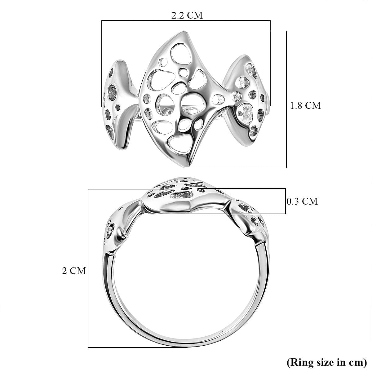 Rachel Galley Cala Shell Collection - Rhodium Overlay Sterling Silver Ring