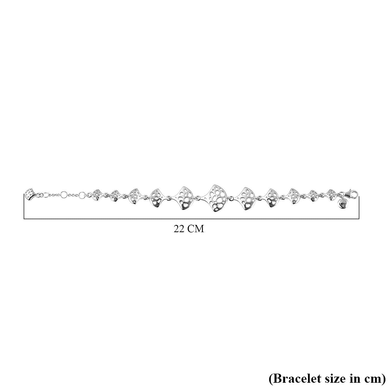 Rachel Galley Cala Shell Collection - Rhodium Overlay Sterling Silver Bracelet (Size - 8), Silver Wt. 16.2 Gms