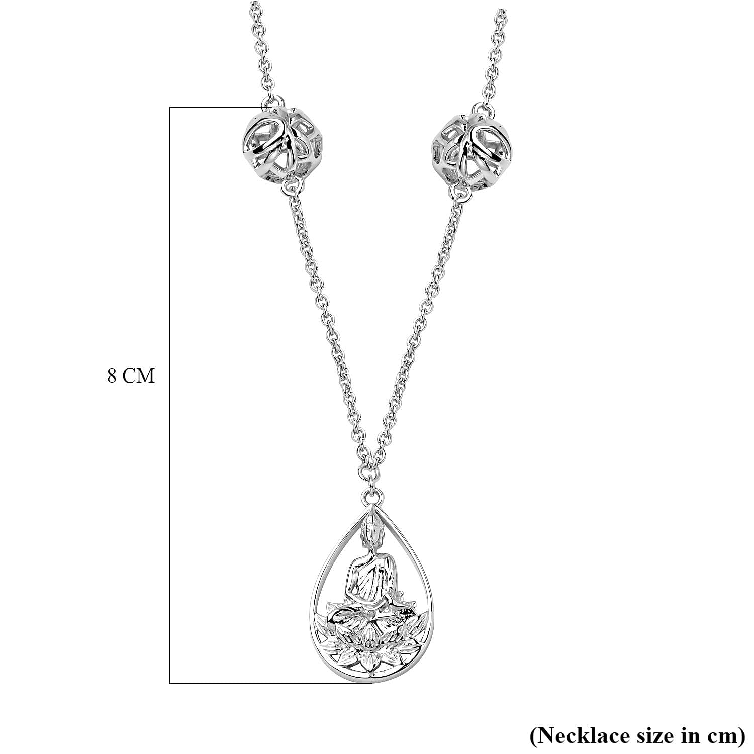 RACHEL GALLEY Buddha Collection - Rhodium Overlay Sterling Silver Buddha Necklace (Size 24), Silver Wt. 15.80 Gms. RACHEL GALLEY Buddha Collection - Rhodium Overlay Sterling Silver Buddha Necklace (Size 24), Silver Wt. 15.80 Gms.