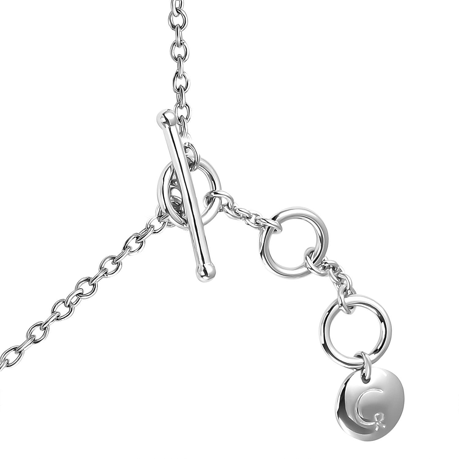 RACHEL GALLEY Buddha Collection - Rhodium Overlay Sterling Silver Buddha Bracelet (with T Bar Lock) (Size 8)