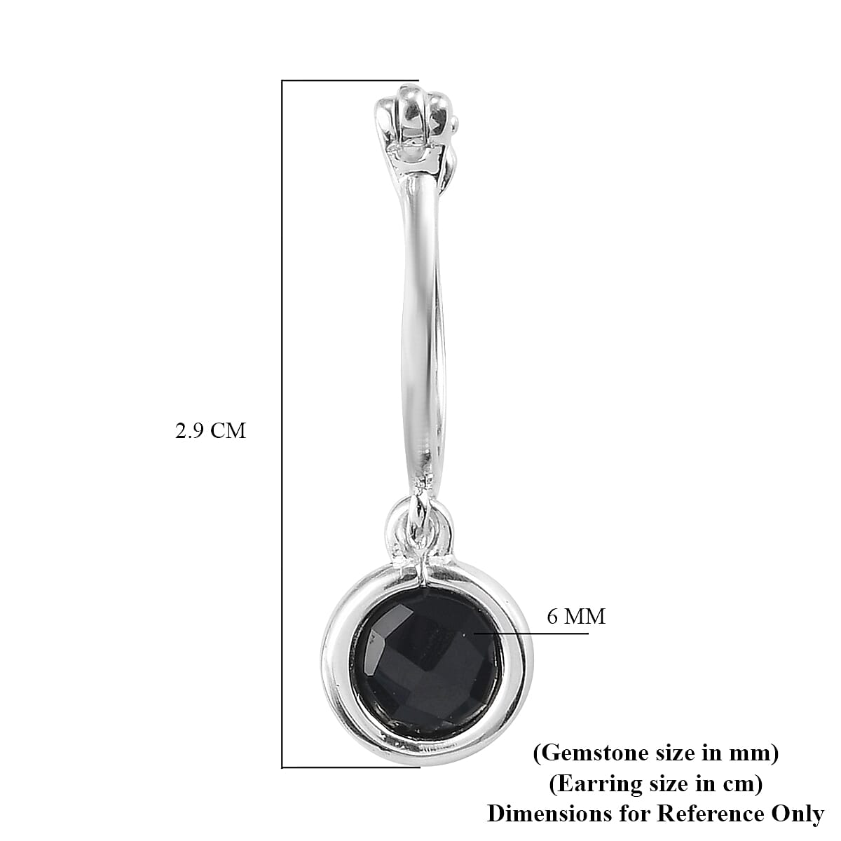 Black Spinel Earrings (with Clasp) in Srerling Silver  1.80 Ct