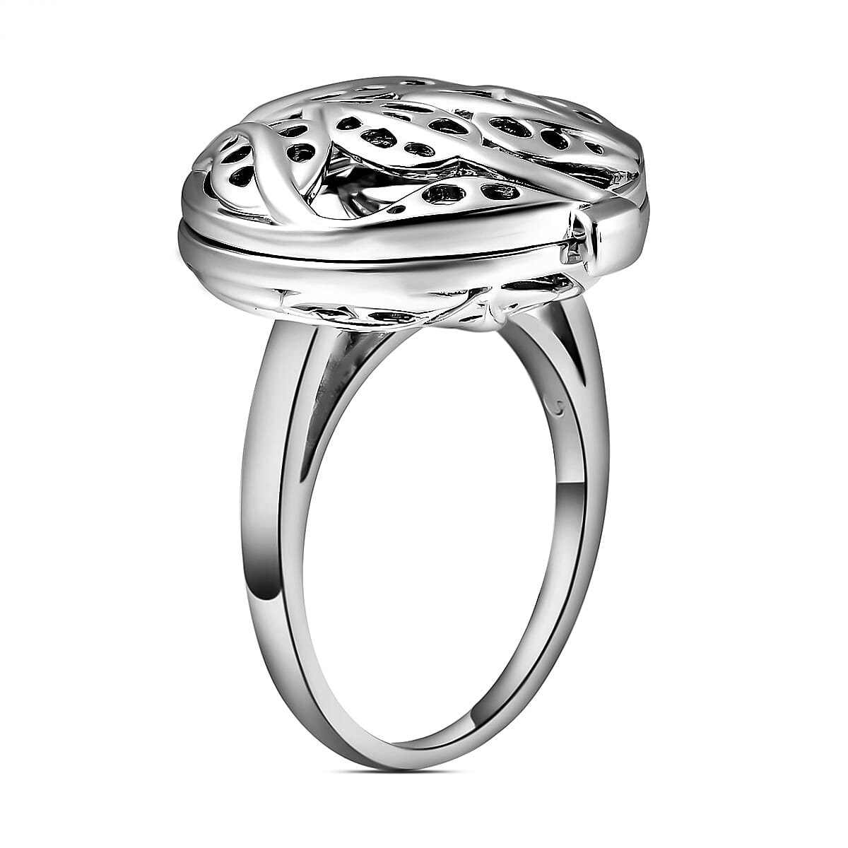 RACHEL GALLEY Leaf Collection - Rhodium Overlay Sterling Silver Openable Ring