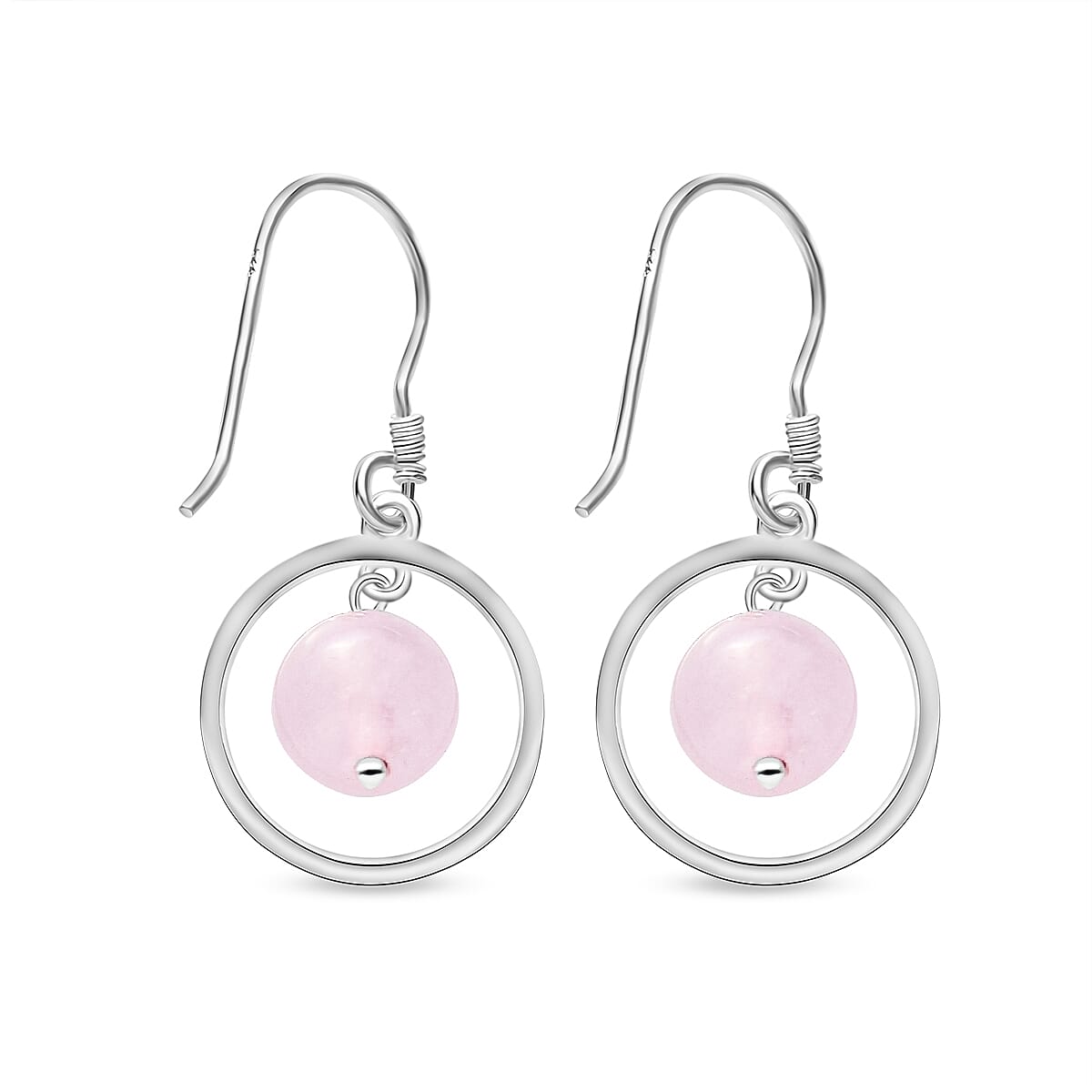 Morganite Dangling Earrings (With Hook) in Sterling Silver 9.00 Ct.