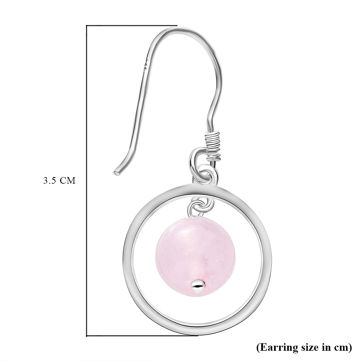 Morganite Dangling Earrings (With Hook) in Sterling Silver 9.00 Ct.
