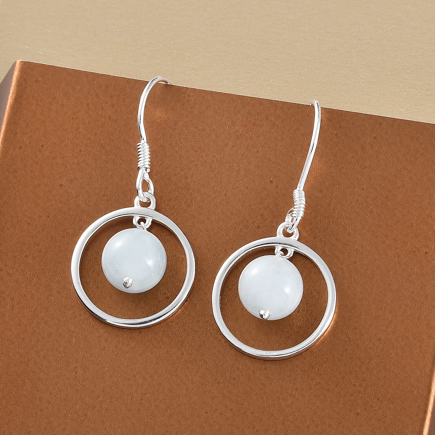 Aquamarine Dangling Earrings (With Hook) in Sterling Silver 8.00 Ct.