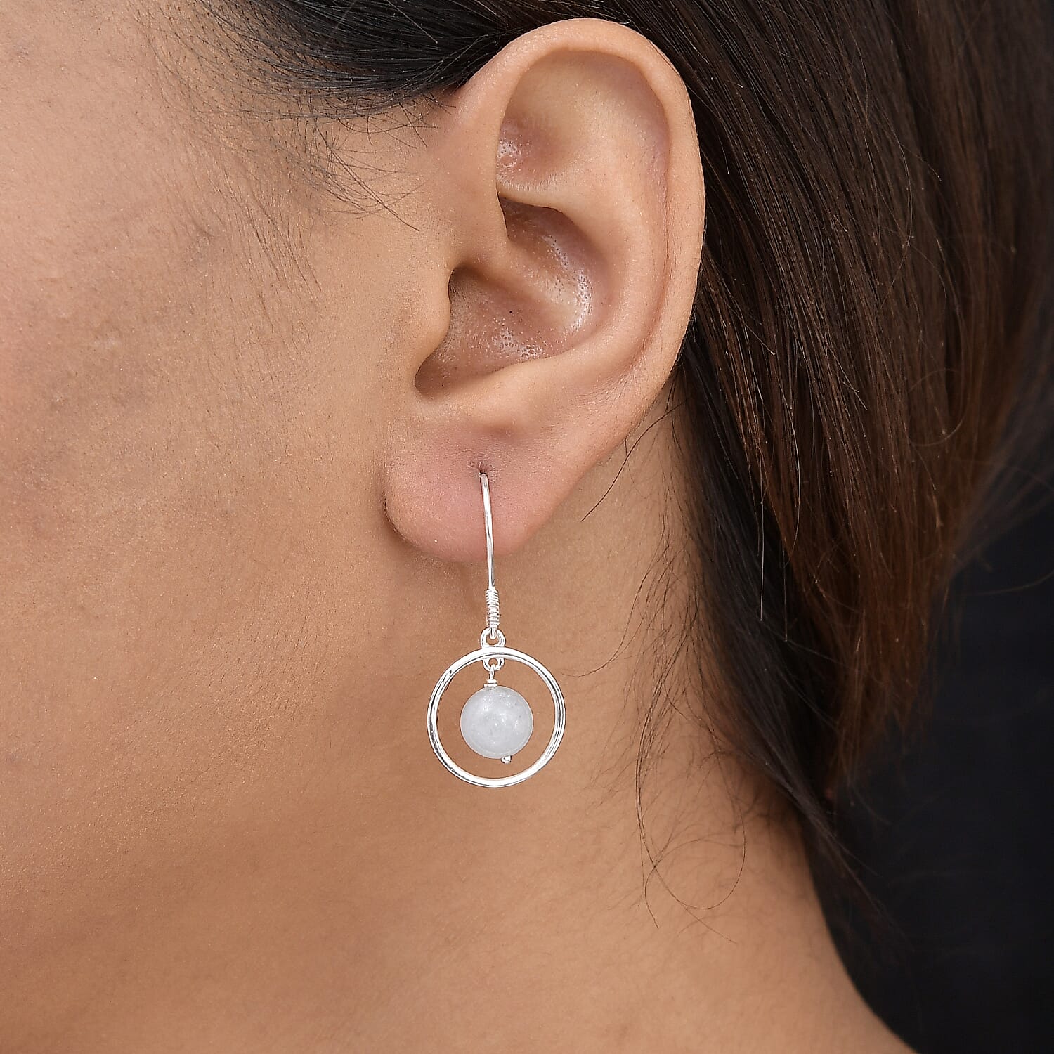 Aquamarine Dangling Earrings (With Hook) in Sterling Silver 8.00 Ct.