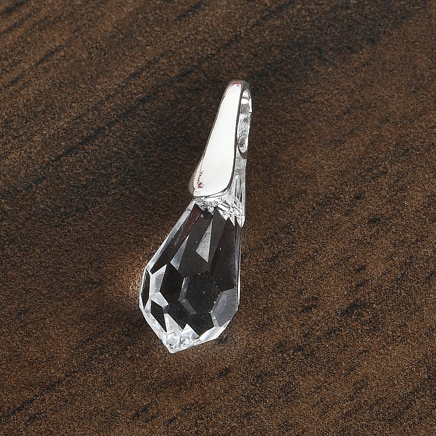Lustro Stella White Colour Crystal Pendant in Sterling Silver