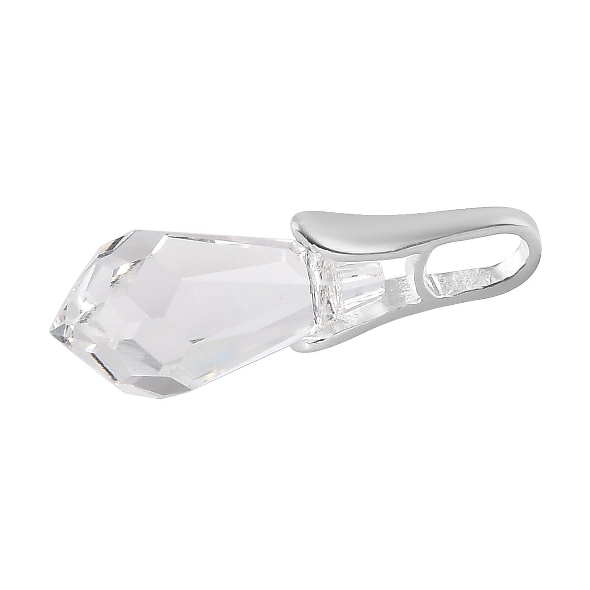 Lustro Stella White Colour Crystal Pendant in Sterling Silver