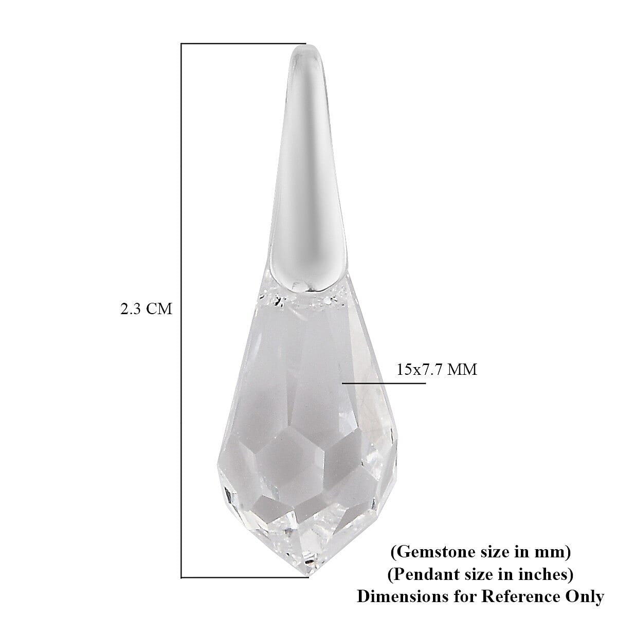 Lustro Stella White Colour Crystal Pendant in Sterling Silver