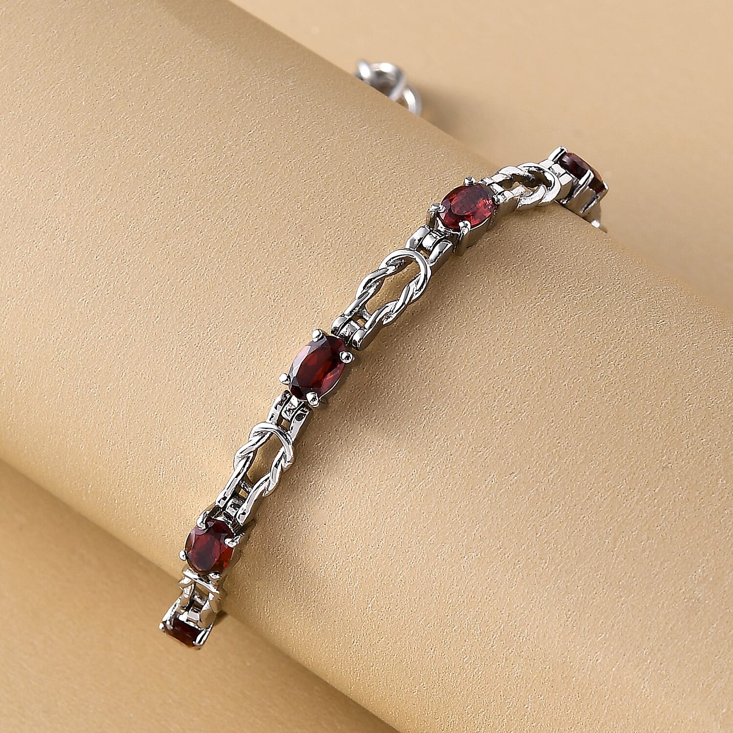 Mozambique Garnet Bracelet (Size 8.5 with Extender) 4.20 Ct.