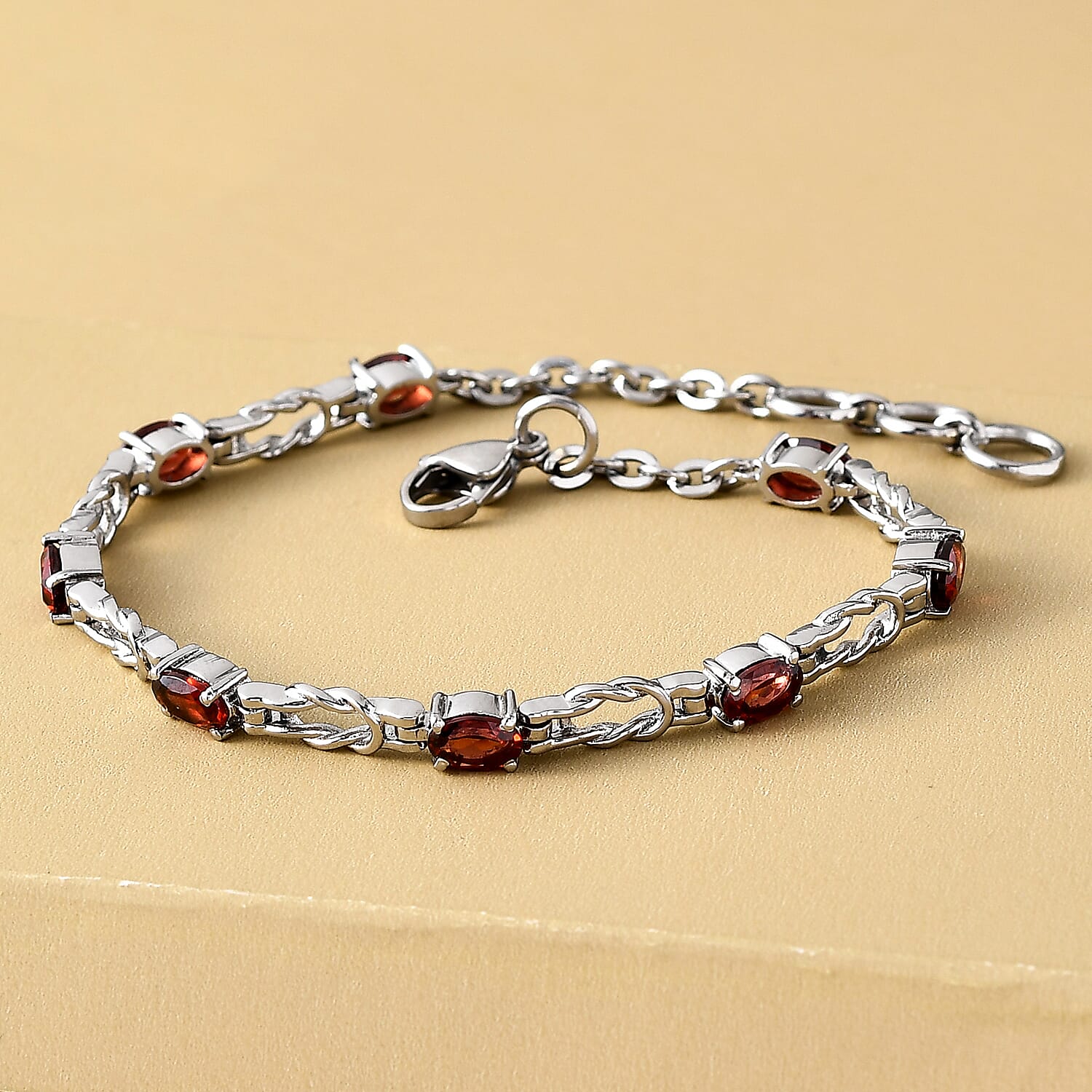 Mozambique Garnet Bracelet (Size 8.5 with Extender) 4.20 Ct.