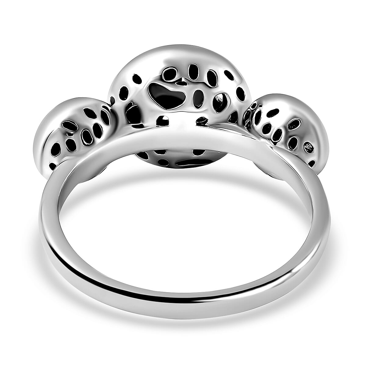 RACHEL GALLEY Orbit Collection - Tanzanite Ring in Rhodium Overlay Sterling Silver, Silver wt 5.07 Gms