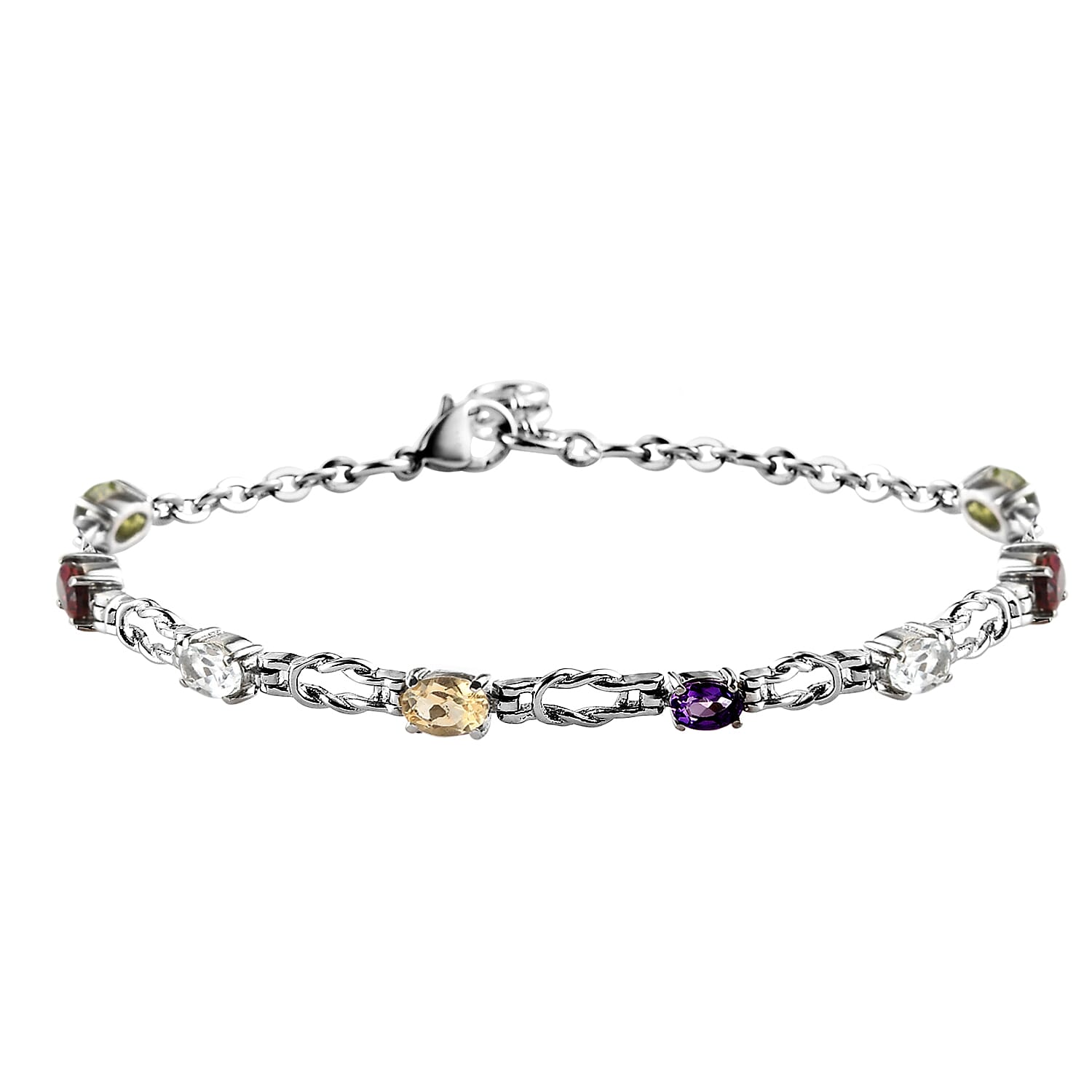 Multi Gemstones Bracelet (Size 8.5 with Extender)