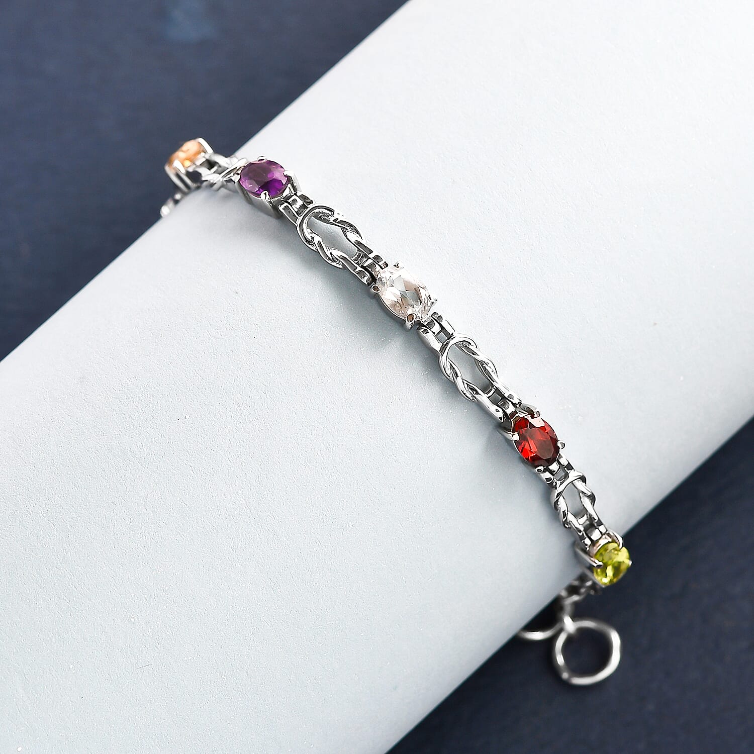 Multi Gemstones Bracelet (Size 8.5 with Extender)