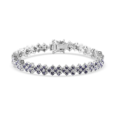 Tanzanite Colour Austrian Crystal Bracelet (Size - 7.5)