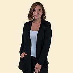 TAMSY Long Sleeves Jersey Cardigan - Black