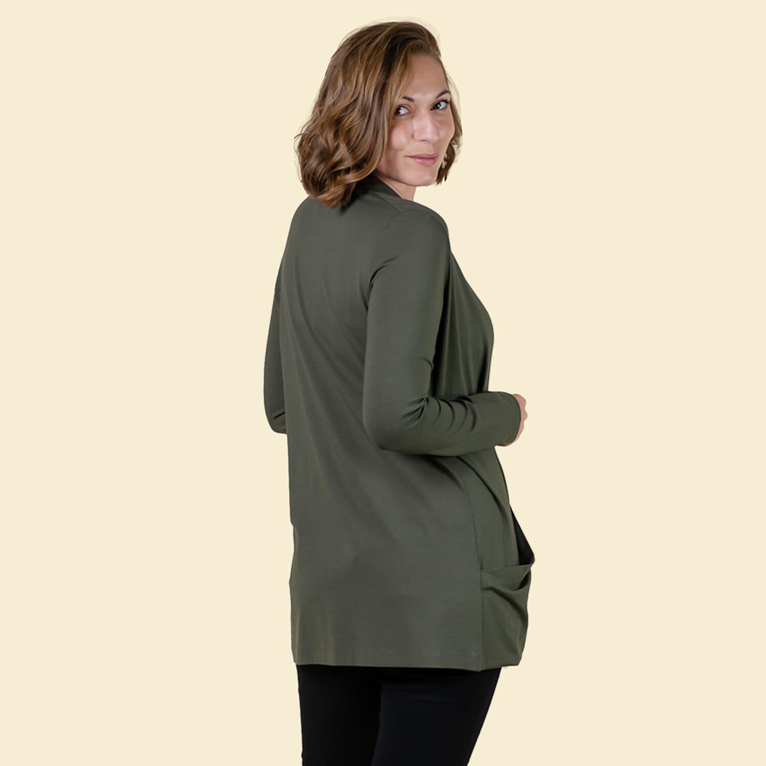 TAMSY Long Sleeves Jersey Cardigan - Black