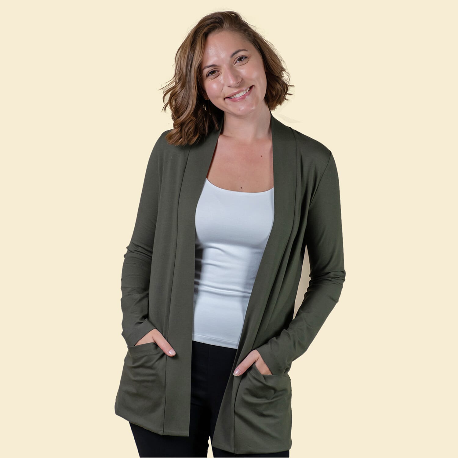 TAMSY Long Sleeves Jersey Cardigan - Black