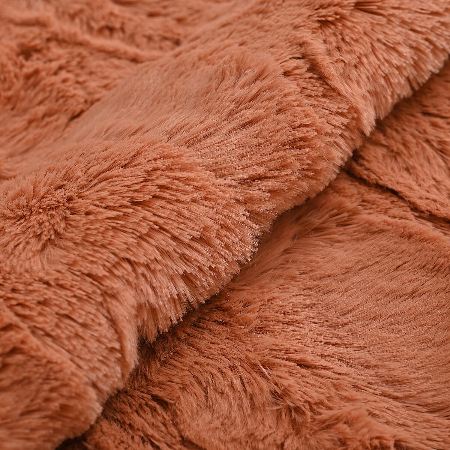 Super Soft Faux Fur Sherpa Blanket (Size 200x150 Cm) - Brick